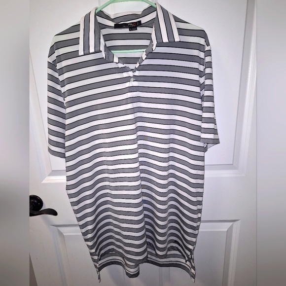 An RLX by Ralph Lauren men's large short sleeve Polo striped t-shirt. Pre-loved - Picture 1 of 8